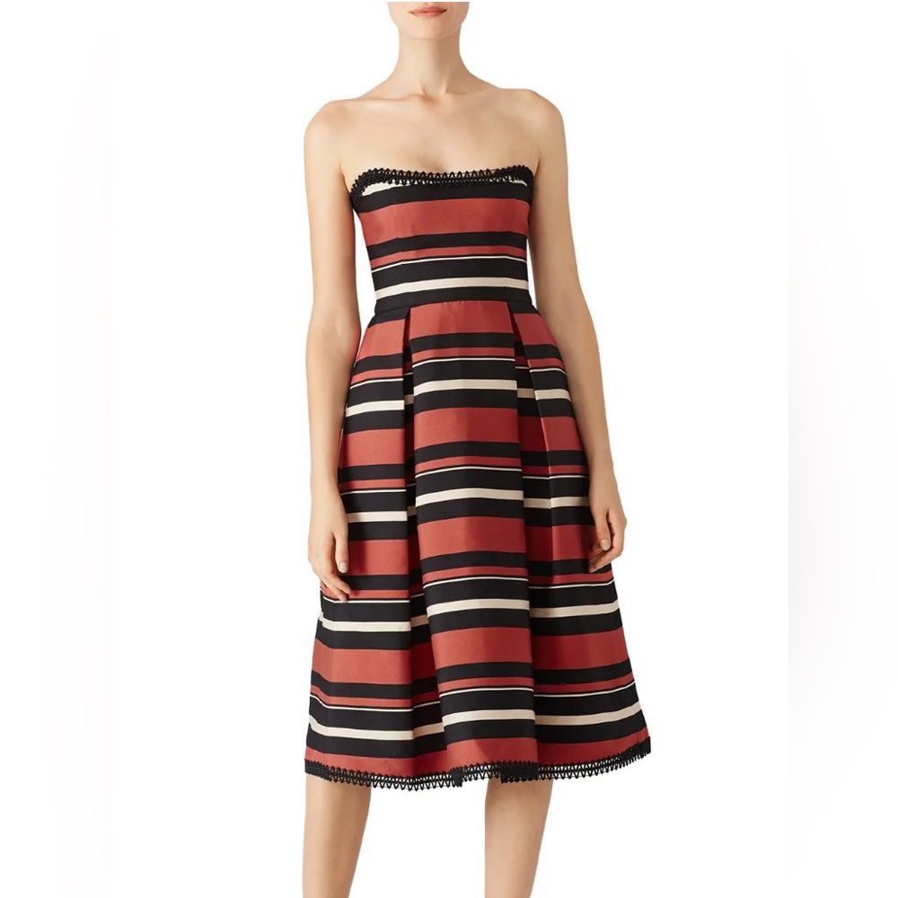 NICHOLAS Red and Black Striped Dress